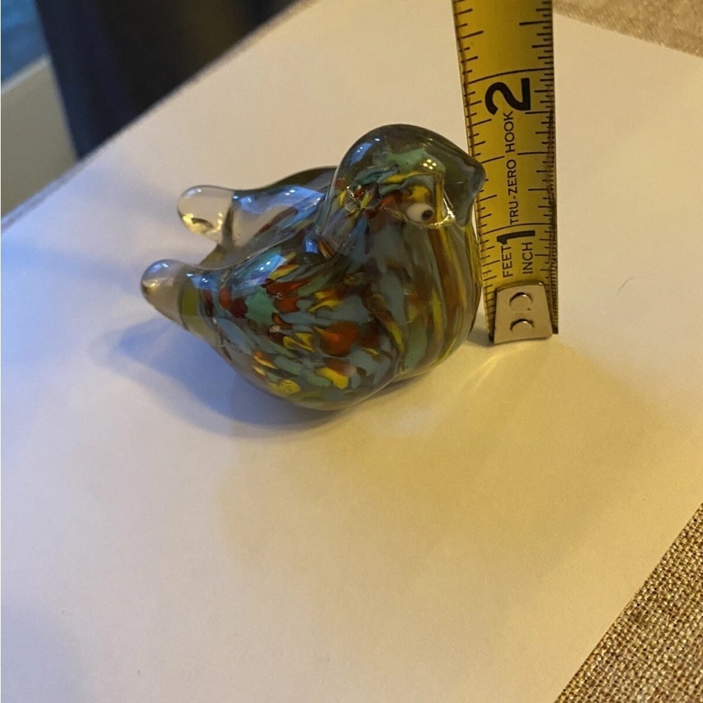 Vintage Blown Art Multicolor Glass Bird Figurine Paperweight Made in Japan - Picture 6 of 9